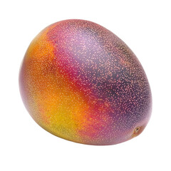 Obraz premium Stone Fruits - Mango. A whole Mango with a smooth, colorful skin, isolated on transparent backdrop.