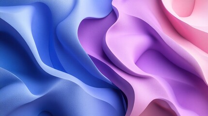 Fototapeta premium A high-resolution, minimalist abstract background featuring fluid waves of vibrant colors in shades of blue and purple. 