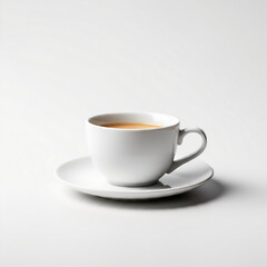 A white cup of coffee against an isolated background.