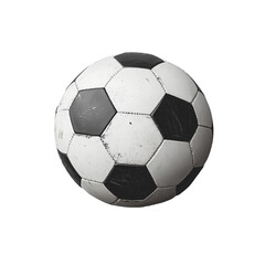 Fototapeta premium Classic soccer ball with black and white hexagonal pattern on transparent background