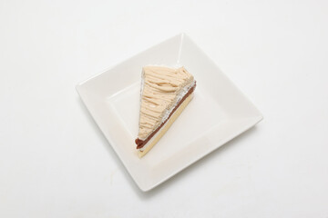 白背景のモンブランのショートケーキ