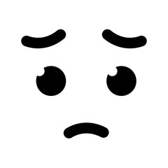 Sad cartoon facial expression. Feeling, emotion, mood concepts. Flat decorative character vector design isolated illustration.