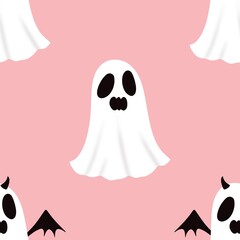 Halloween ghost seamless cartoon pattern for wrapping paper and fabrics