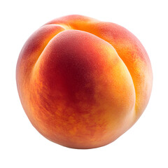 Fototapeta premium Stone Fruits - Peach. A single, ripe Peach with a velvety skin, isolated on transparent backdrop.