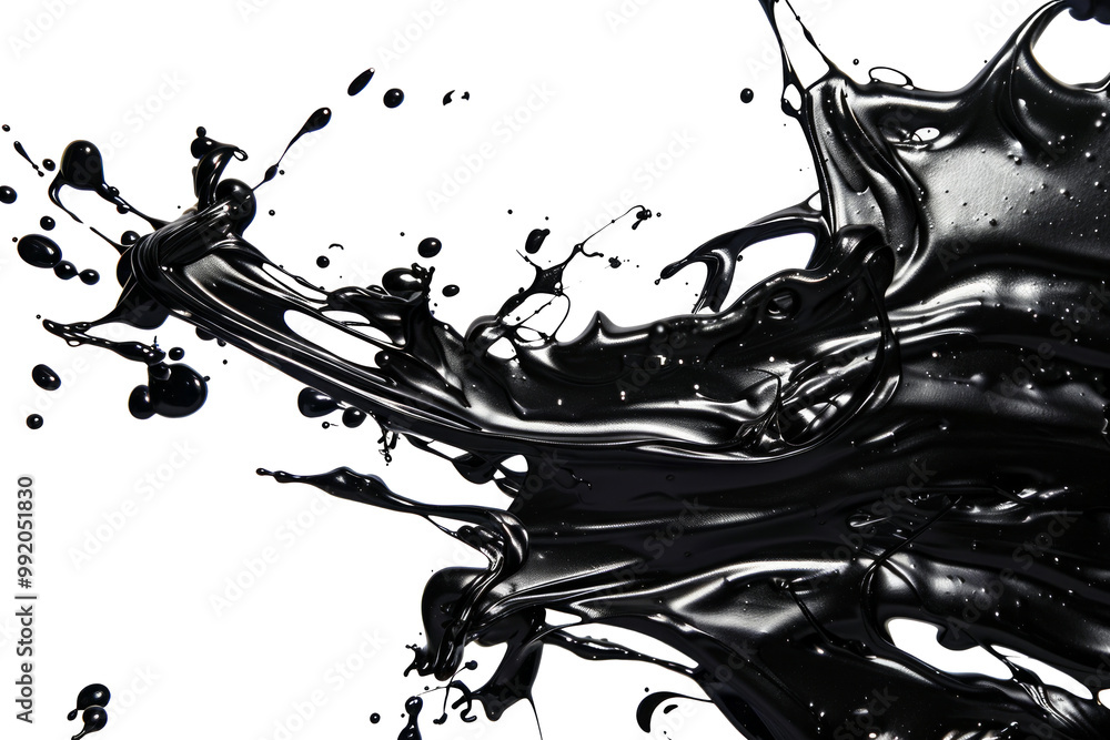 Aufkleber dynamic black and white paint splash abstract art with distinct patterns and striking contrasts for 