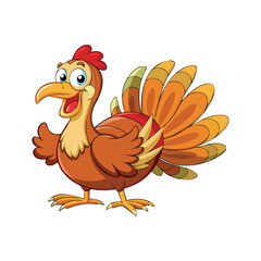 Happy Cartoon Turkey Illustration for Thanksgiving and Holiday Celebrations