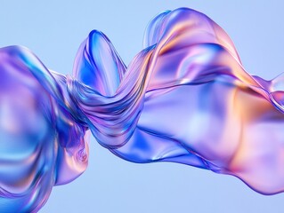 Obraz premium A high-resolution, minimalist abstract background featuring fluid waves of vibrant colors in shades of blue and purple. 