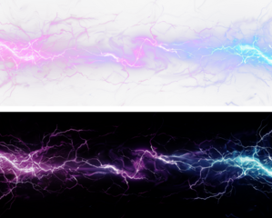 Vibrant electric blue lightning effects beautifully striking against a dark backdrop, creating dynamic visuals