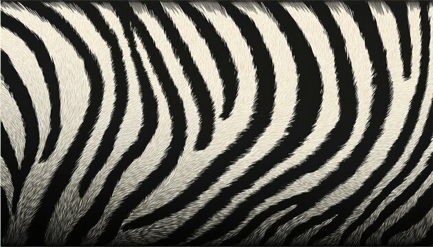 Abstract black and white background imitating the structure of zebra fur