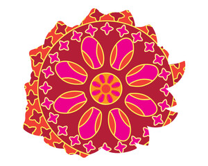 Stylized mandala art design colorful 