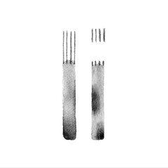 Minimalistic black and white watercolor illustration of uppercase and lowercase 