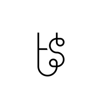 initial letter ts outline logo vector