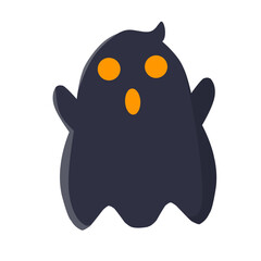 Flying Ghost Icon. Spooky Halloween Event.