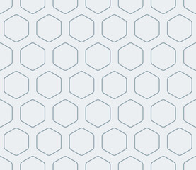 Fototapeta premium Background with hexagon pattern. Cadet blue color on matching background. Rounded hexagons mosaic cells with padding. Large hexagon shapes. Seamless pattern. Tileable vector illustration.