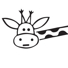 simple black half body giraffe