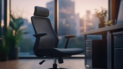 Office chair with a breathable mesh back,