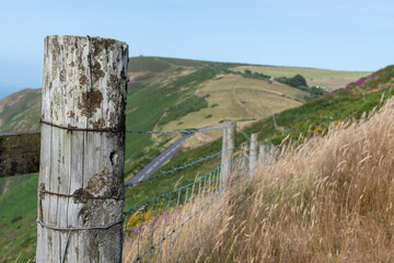 View from Beacon Tor of Countisbury Hill in Exmoor National Park