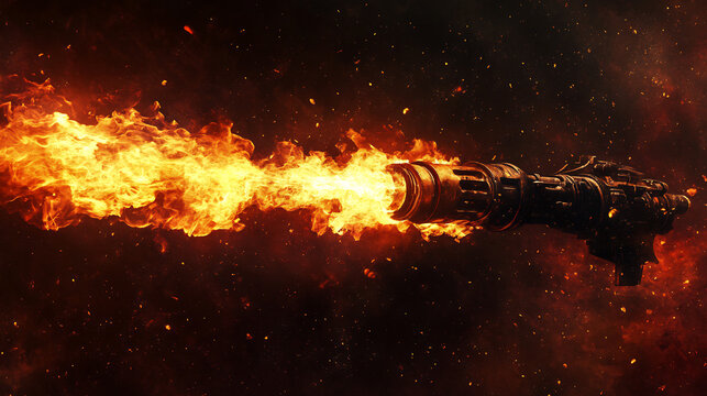 Full View of a Flamer Weapon Engaged in Battle