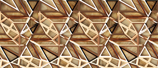 Intricate 3D Geometric Pattern for Seamless Wallpaper Design