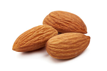 Almond. Almond nuts, close-up isolated on a white background