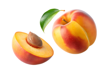 peach isolated on transparent background png
