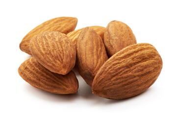 Almond. Almond nuts, close-up isolated on a white background