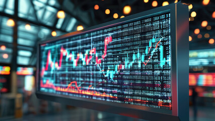 Obraz premium Dynamic Stock Market Display: Real-Time Financial Insights