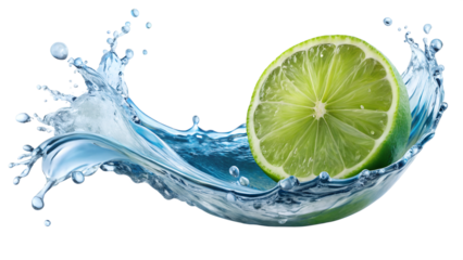 lemon in water isolated on transparent background png