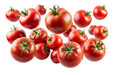 set of tomatoes isolated on transparent background png