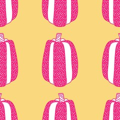 Halloween cute pumpkins seamless monsters pattern for wrapping paper and fabric