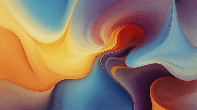 Dynamic swirling shapes in vibrant color scheme