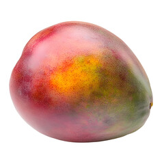 Fototapeta premium Tree Fruits - Mango. A whole Mango with a smooth, colorful skin, isolated on transparent backdrop.