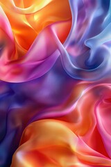 Fototapeta premium A high-resolution, minimalist abstract background featuring fluid waves of vibrant colors in shades of blue and purple.