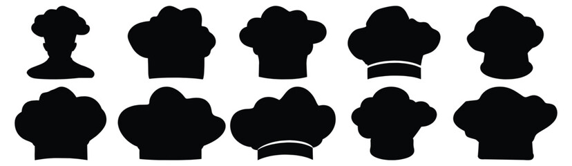 Chef silhouette set vector design big pack of cap illustration and icon