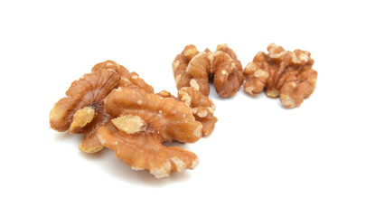 Stack Walnuts on white background