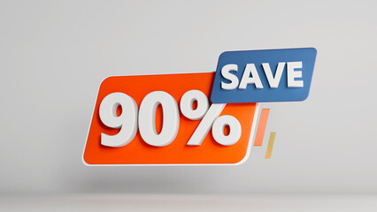 10%, 20%, 30%, 40%, 50%, 60%, 70%, 80%, 90% Discount offer. Sale tags set vector badges template. Sale offer price sign. Special offer symbol. Discount promotion. Discount 3D badge shape.