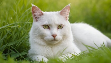 cat on grass