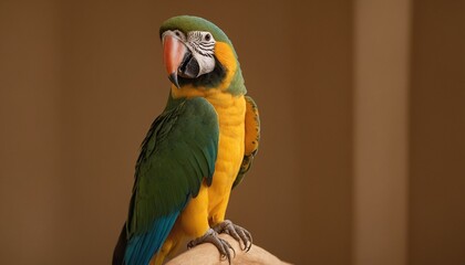 macaw with yellow and green color