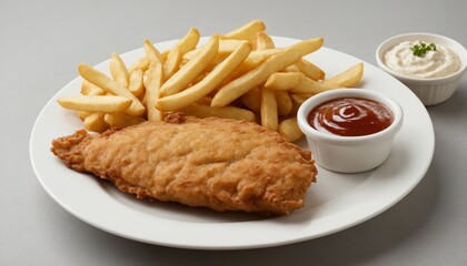 fish with Crispy French fries
