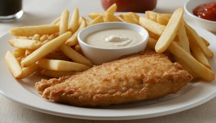 fish with Crispy French fries