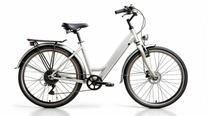 Fototapeta premium E-bike isolated on white background, electric bicycle, eco-friendly, transportation, mobility, urban