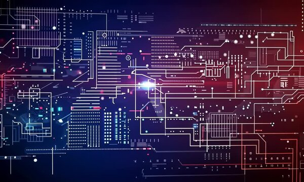 A colorful image of a computer chip with a blue wave Video