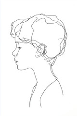 Minimalist line art of a child&rsquo;s side profile in peaceful contemplation