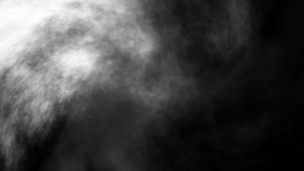 White fog or smoke on black background.
