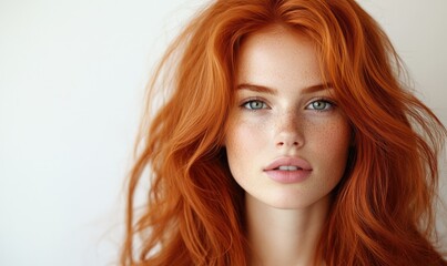 Fototapeta premium Elegant Portrait of a Beautiful Red-Haired Woman