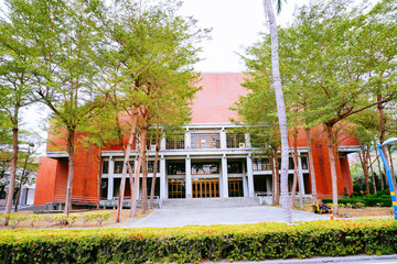 Kaohsiung, Taiwan, Republic of China, 01 25 2024: The landscape of National Sun Yat-sen University (NSYSU). It is is a public research university located in Sizihwan, Kaohsiung. © Feng