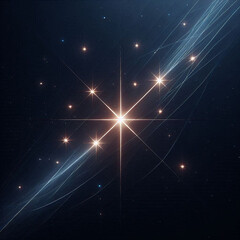 Obraz premium A minimalistic space background featuring a simple glowing star cluster on a dark navy backdrop