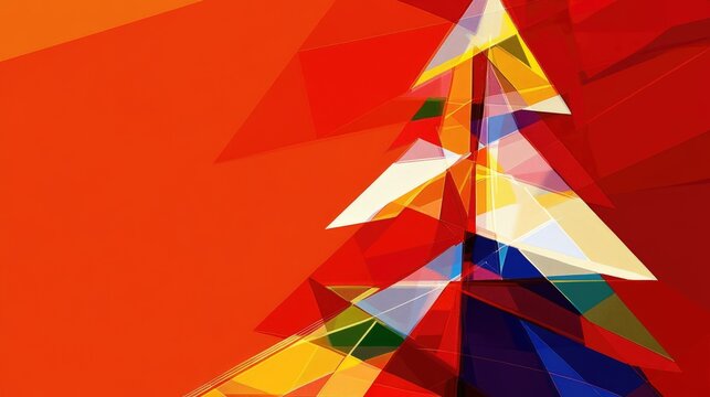 Vibrant geometric christmas tree design for festive decor