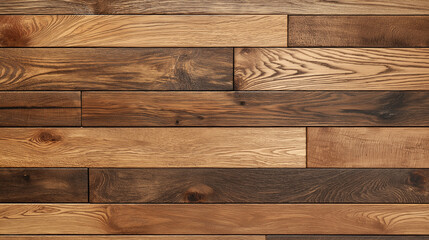 Naklejka premium Background texture of beautiful modern wooden floor close up top view