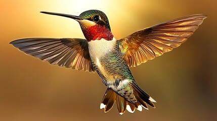 Obraz premium Hummingbird in Flight with Blurred Background
